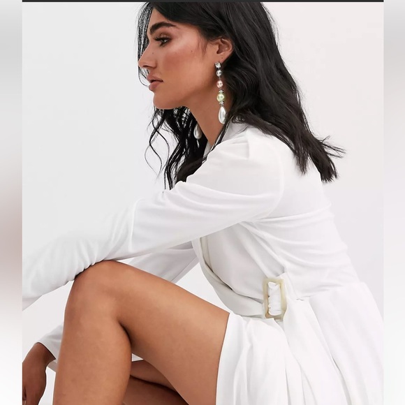 ASOS Ivory Shirt Dress Size 8 - Picture 3 of 10